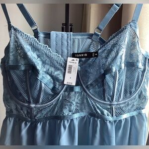NWT Torrid 3X ‘Spring Lake’ Lingerie Set W/Panty~Lace;Babydoll Plus